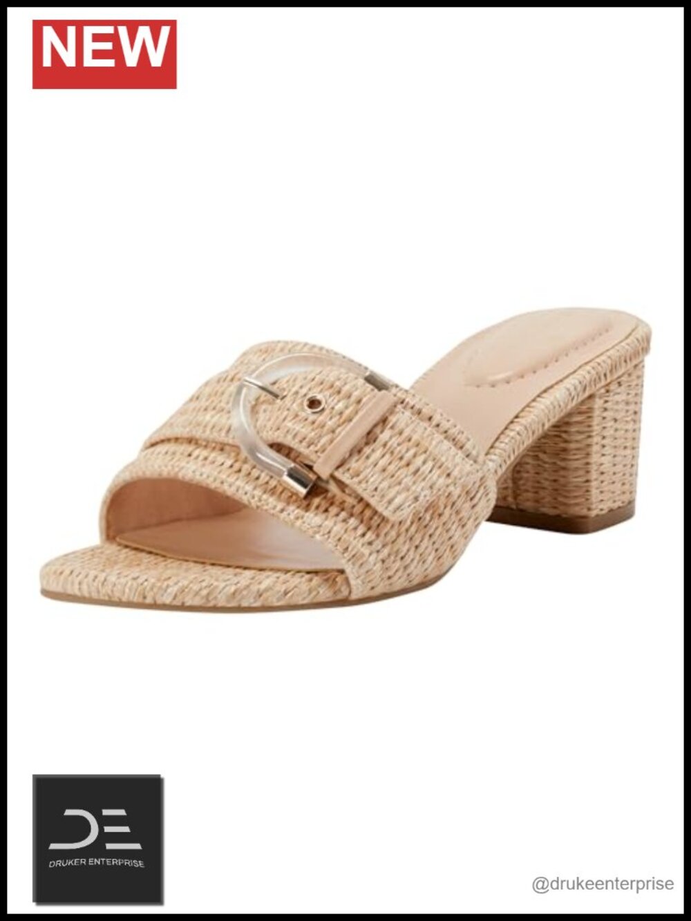 Bandolino Ardonna Women's Heeled Sandals Block Heel Square Toe Slip On Buckle